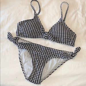 black and white gingham swimsuit